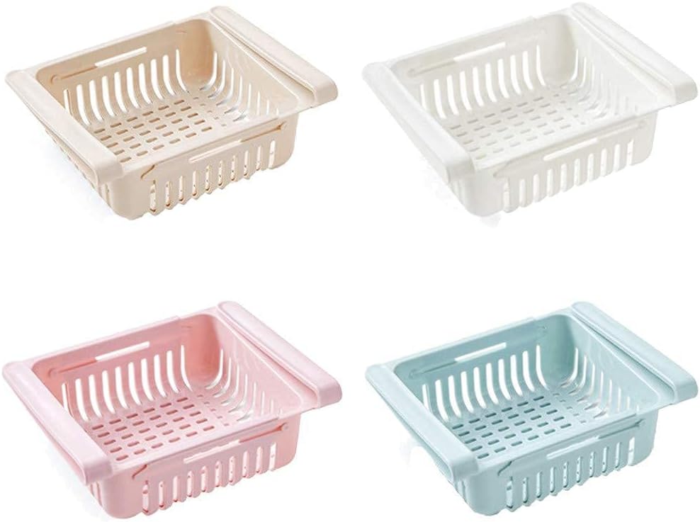 Generic Expandable Plastic Fridge Drawer, 4-Piece Set