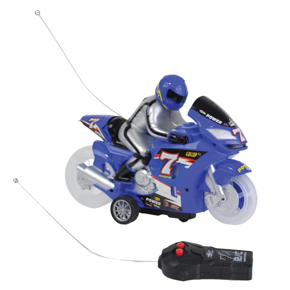 998-15A High-Speed Motorcycle Racing with Radio Control for Children - Blue and Black