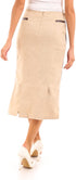 ESLA Zipped Back Midi Ruffle Skirt - Taupe, Light Beige