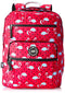 Cubs Polyester Swan Pattern Zip-Around Front-Pocket Unisex School Backpack with Adjustable Shoulder Strap - Red