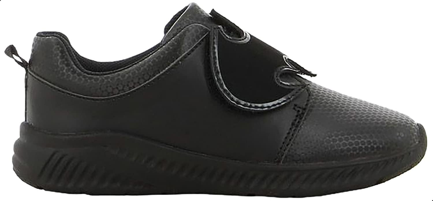 Leomil Boys' Leather Batman School Shoes with Stitched Details and Velcro Closure