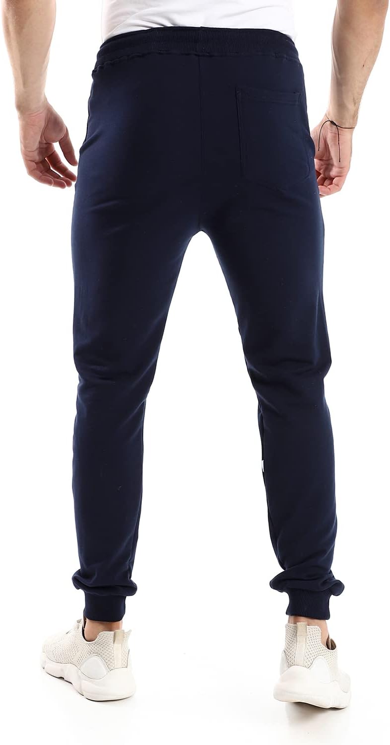 Andora Men's Solid Cotton Sweatpants with Hem