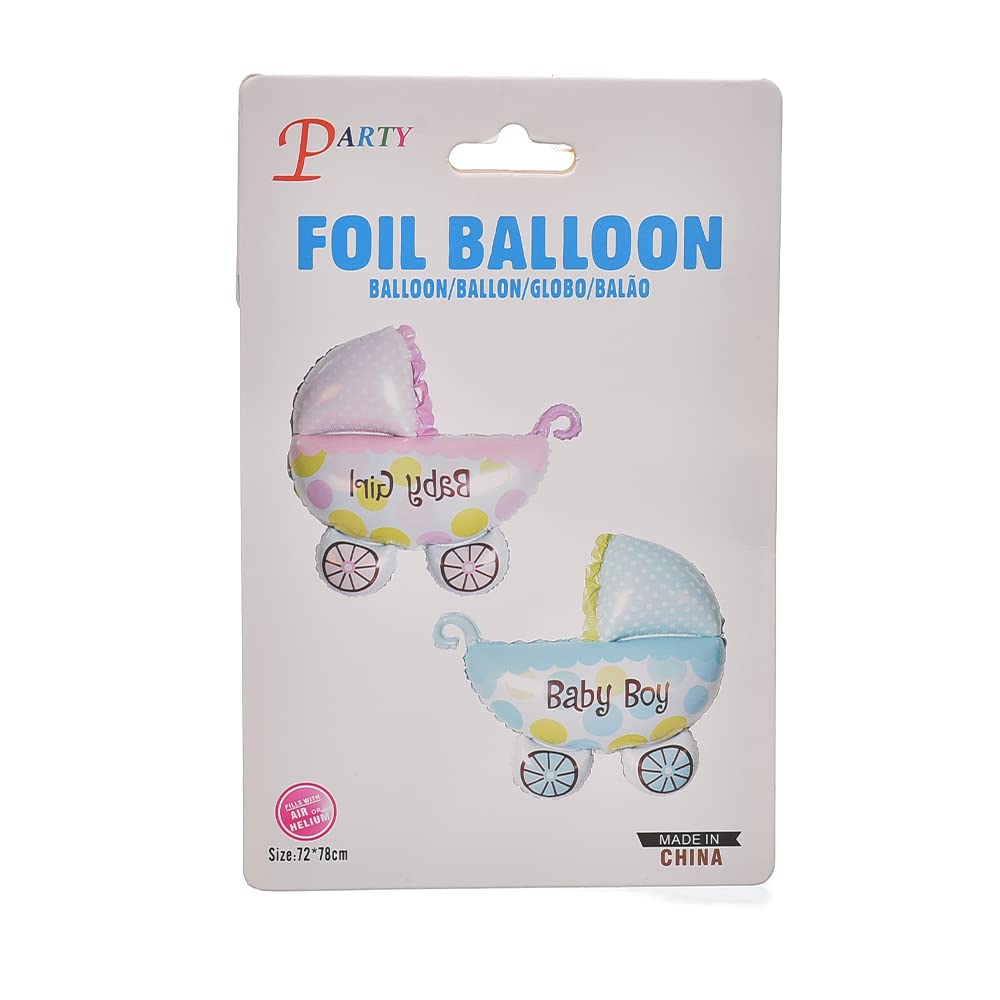 Foil Balloon with Baby Boy Stroller Design for Party - 72 x 78 cm, Multi-Color