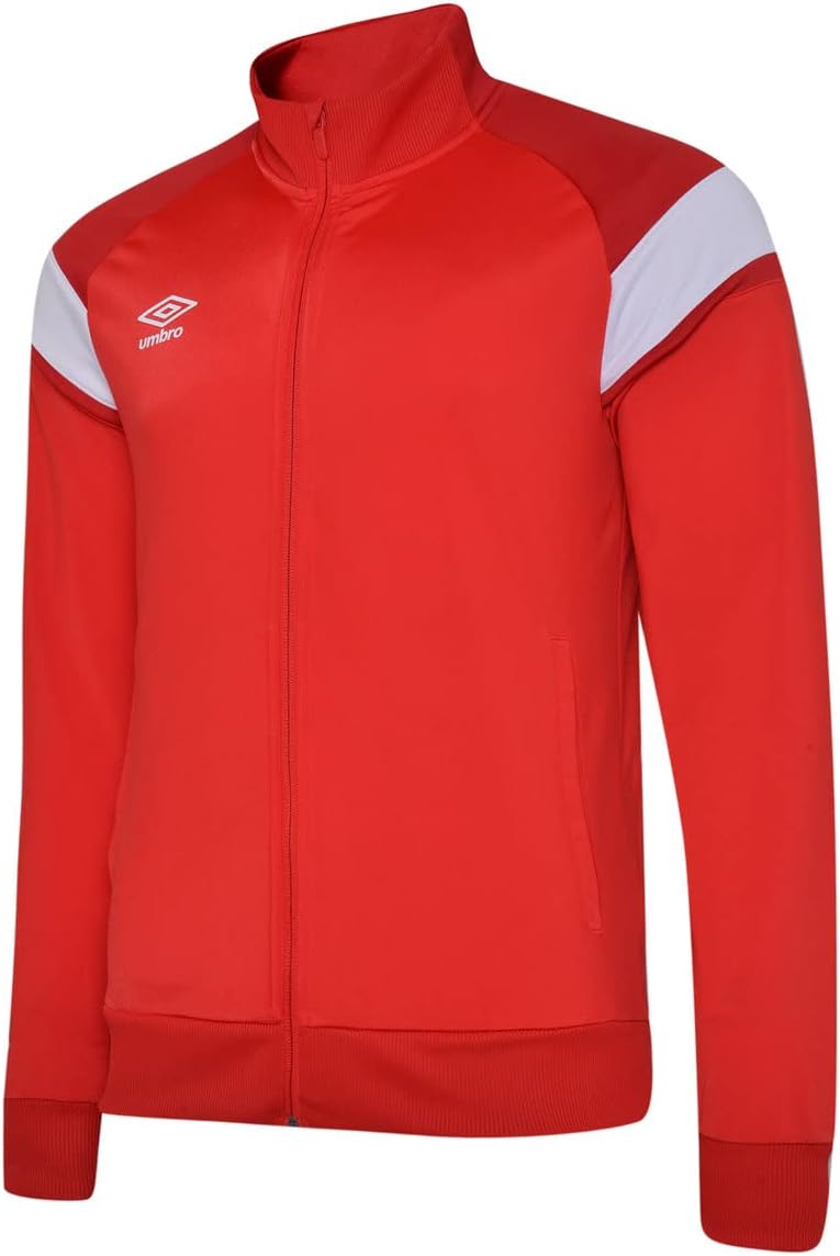 Umbro Men's High Neck Zip-Up Training Jacket with Chest Logo and Contrast Panels