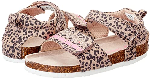 Sprox Leopard-Pattern Velcro-Strap Flat Sandals for Girls