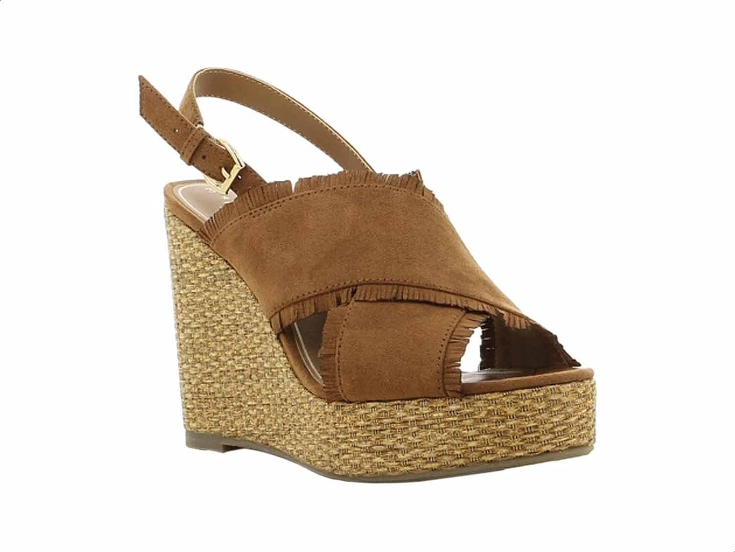 Sprox Criss-Cross Strap Side Buckle Wedges for Women