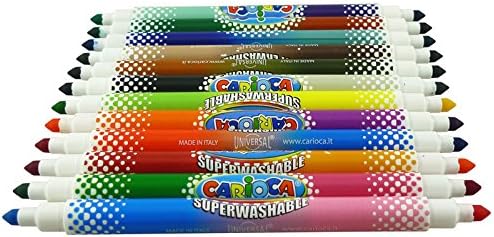 Carioca Bi-Color Twin Nib Felt Tip Pen (Pack of 6)