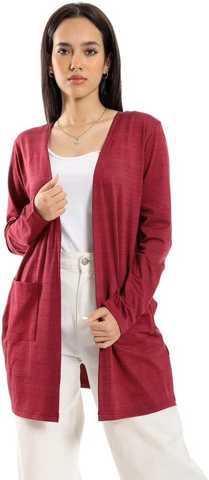 JAMILA Women's Short Cardigan with Front Pockets