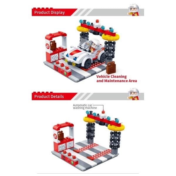 BanBao Vehicle Cleaning and Maintenance Area - Pull Back Cars for Toddlers (219 Pieces) B8639