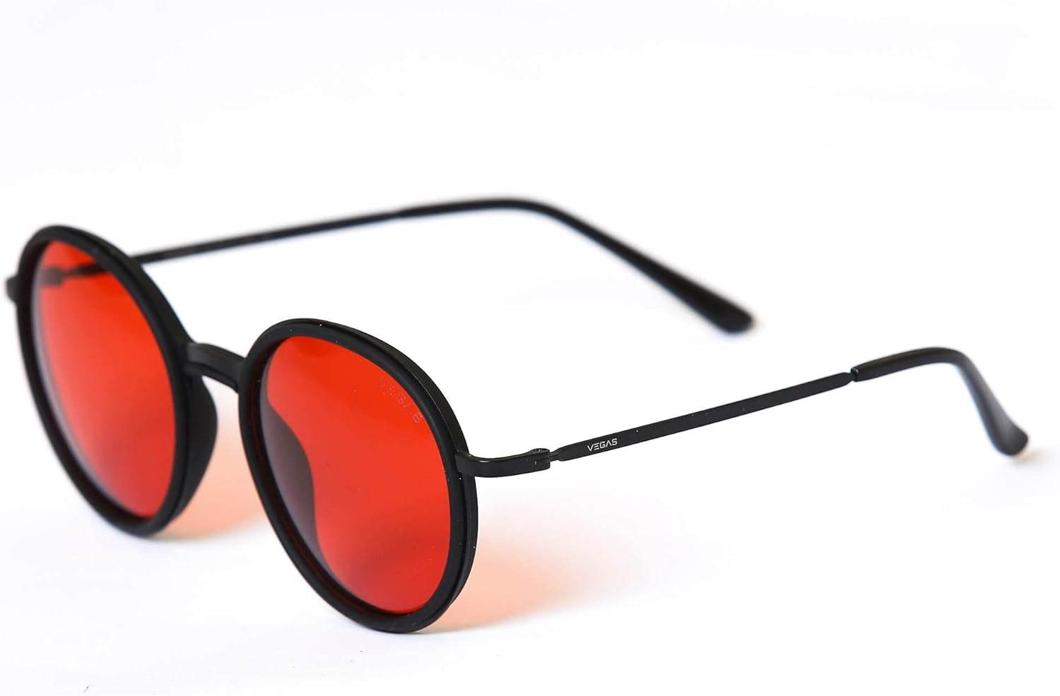 Vegas V2038 Round Sunglasses With Modern Design And Metal Frame For Unisex - Red