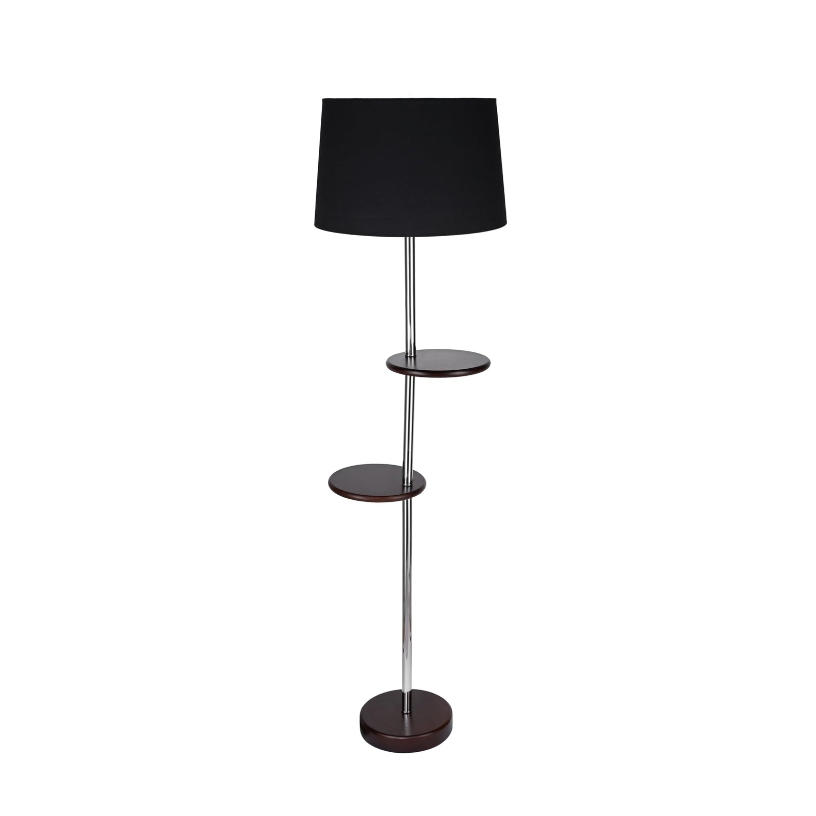 El Rawda RL-FL-M-001 Metal Floor Lamp with 2 Shelves – Modern and Elegant Design for Living Room or Bedroom - Black