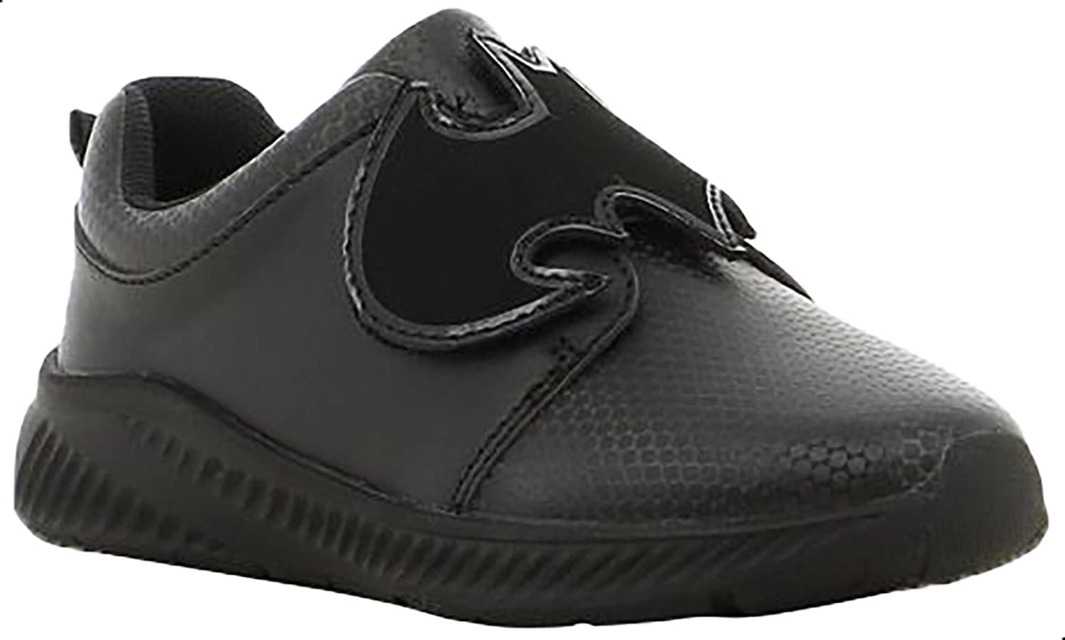 Leomil Boys' Leather Batman School Shoes with Stitched Details and Velcro Closure