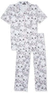 Andora Puppies Allover Pajama Set - White, Rose & Grey - 5XL Regular