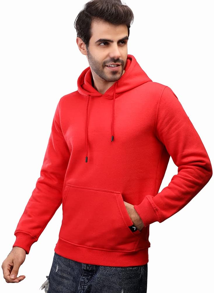 Coup - Slim Fit Plain Hoodie with Long Sleeves and Kangaroo Pockets