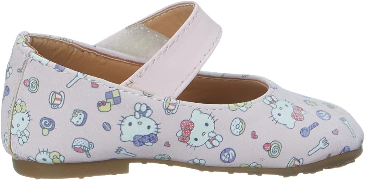 Skippy Kitty Print Velcro Closure Mary Jane Shoes for Girls