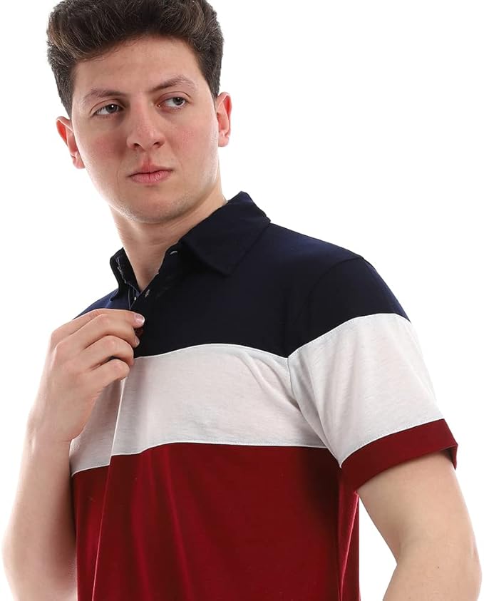 Off Cliff Men's Color Block Polo Shirt