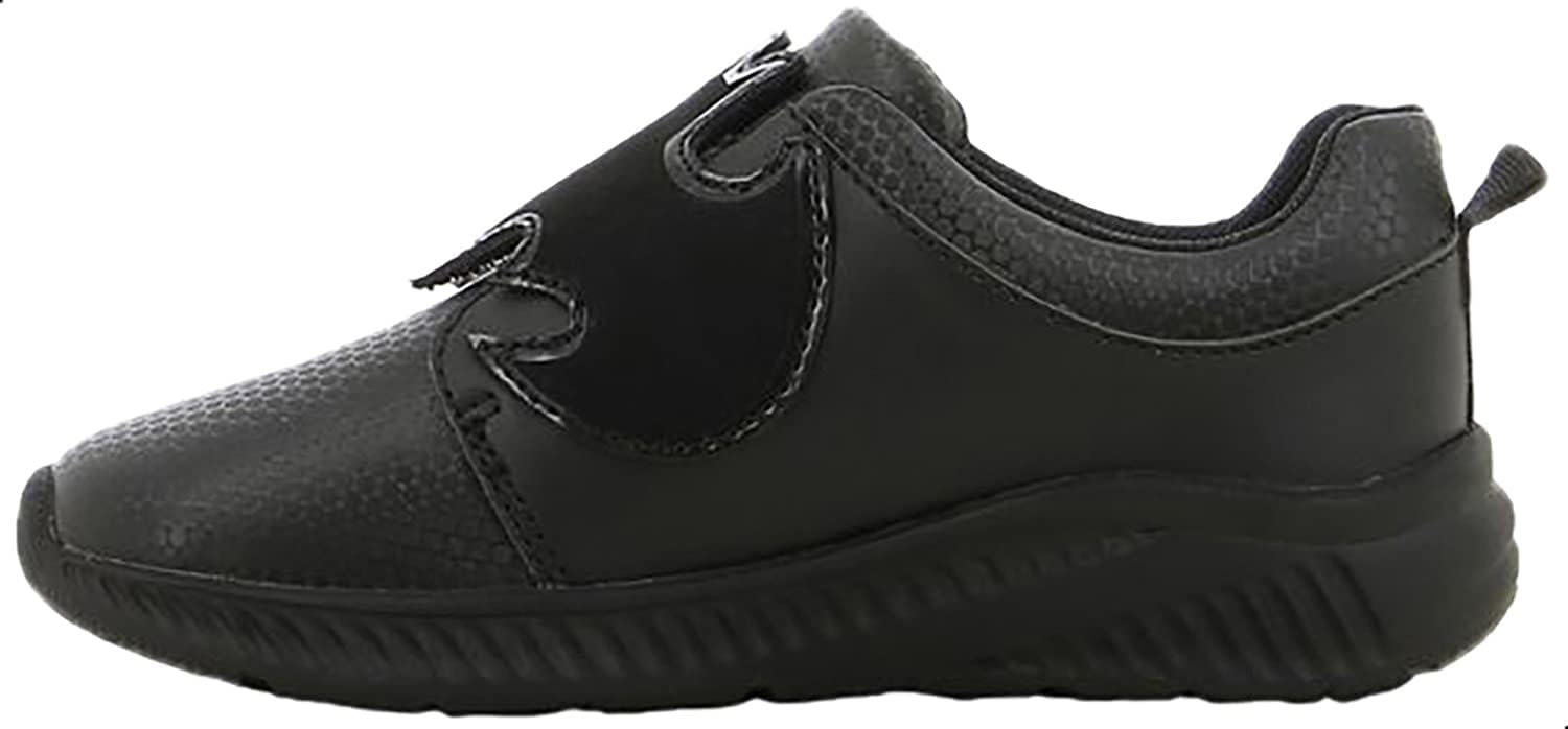 Leomil Boys' Leather Batman School Shoes with Stitched Details and Velcro Closure