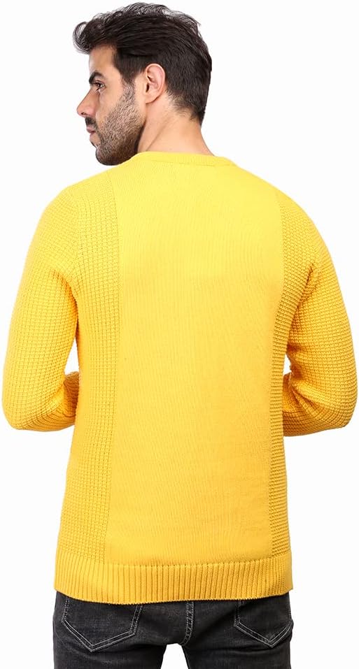 COUP Men's Solid Sweater with Crew Neck and Long Sleeves