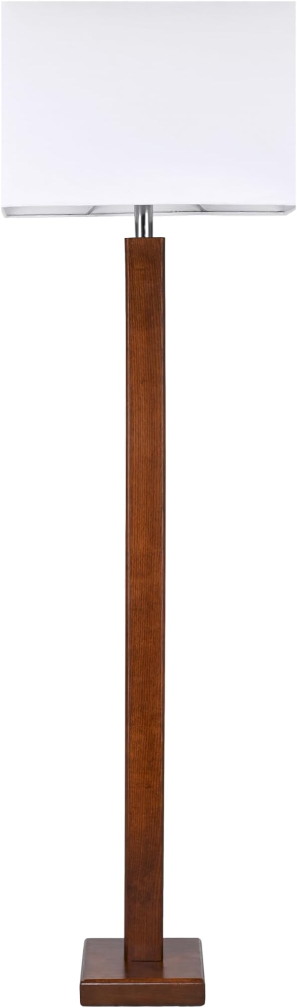 ElRawda Lighting RL-FL-A-018 Modern Dark Wood Floor Lamp for Living Room or Bedroom - White