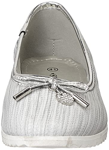 Sprox Bow-Detail Perforated Ballerina Shoes for Women