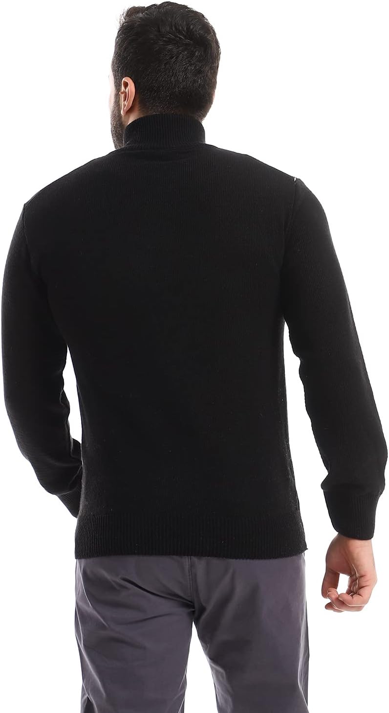 Andora Men's Long Sleeve Knitted Pullover Sweater with Zipper Closure