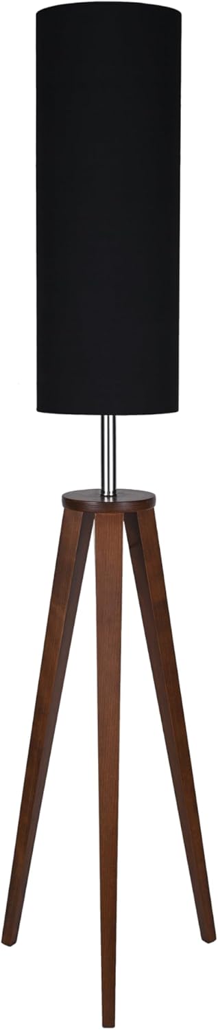 El Rawda RL-FL-A-030 Dark Wood Modern Floor Lamp – Elegant and High-Quality Lighting for Living Room or Bedroom - Black