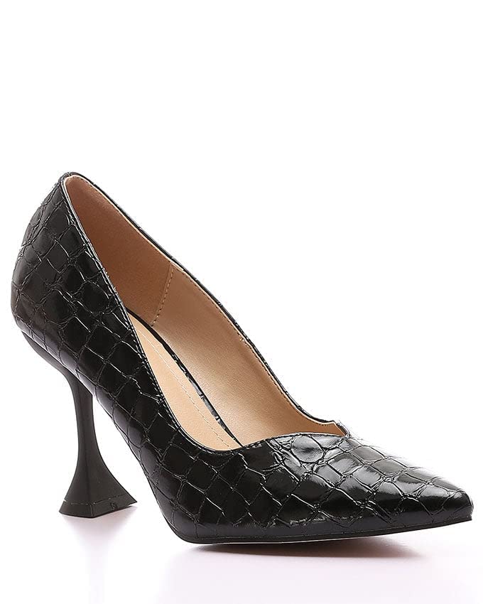 Dejavu Women's BLK-Croc Pump