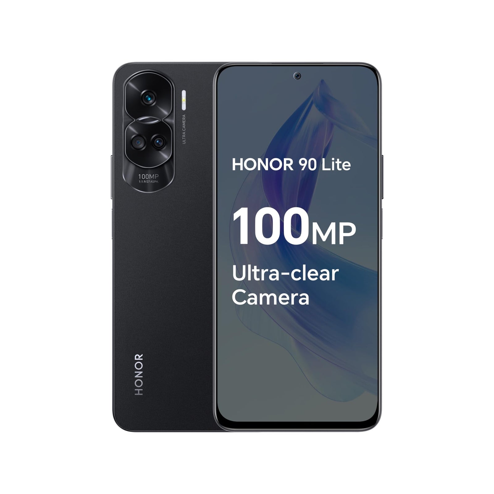 هاتف HONOR 90 Lite الذكي 5G، 8GB + 256GB، شاشة 6.7 بوصة IPS LCD بتردد 90Hz، كاميرا خلفية ثلاثية بدقة 100MP، بطارية 4500 مللي أمبير، شريحتين، أندرويد 13 (أسود منتصف الليل)