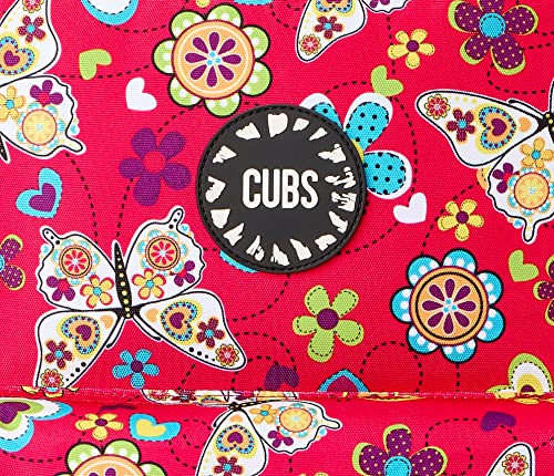 Cubs Polyester Patterned Zip-Around Front-Pocket Unisex School Backpack with Adjustable Shoulder Strap - Multi Color