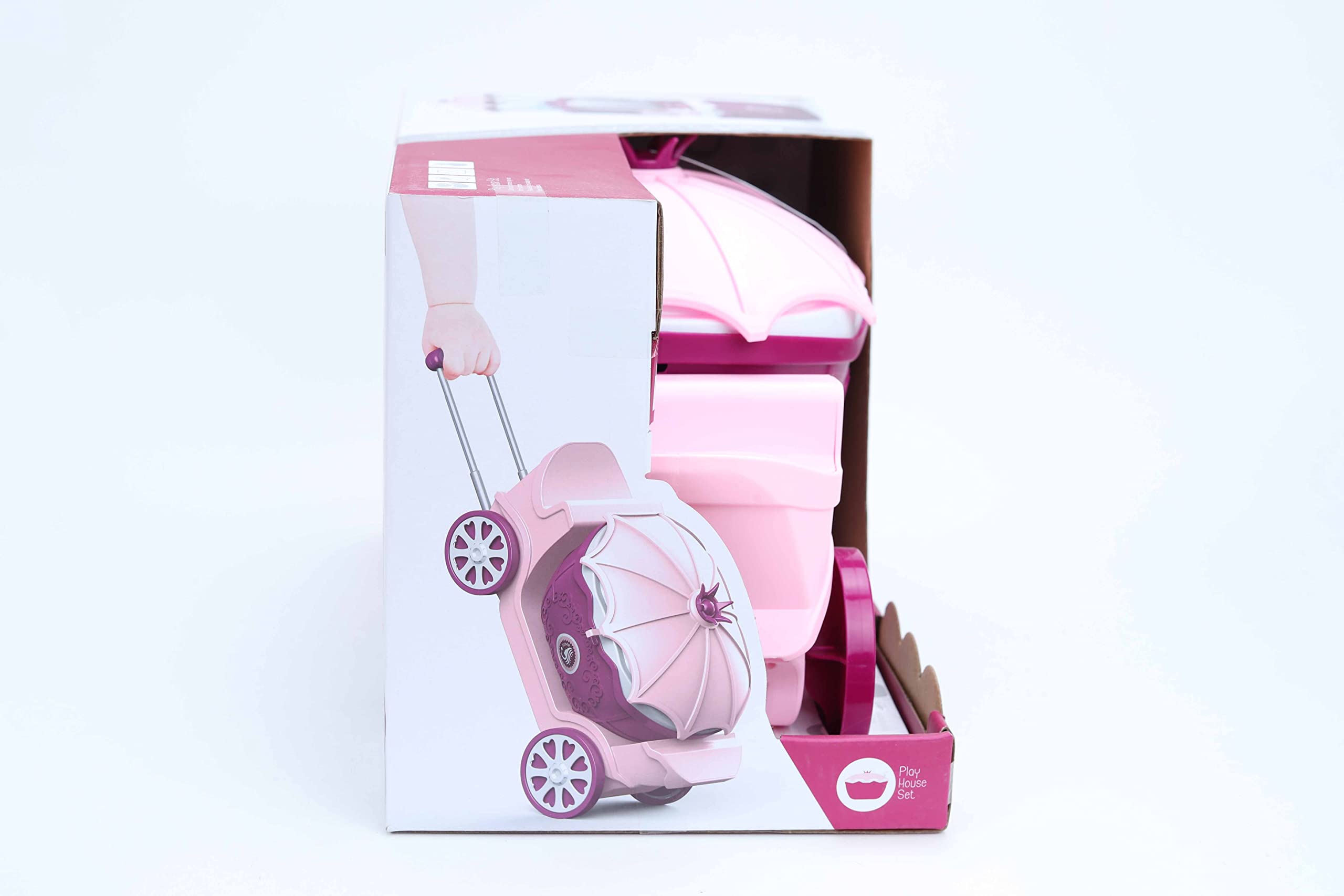 4 in 1 Surprise Princess Dresser Playset - a removable basket -a trolley carrying - acase for storage - smooth rolling wheel, Pink* Mauve