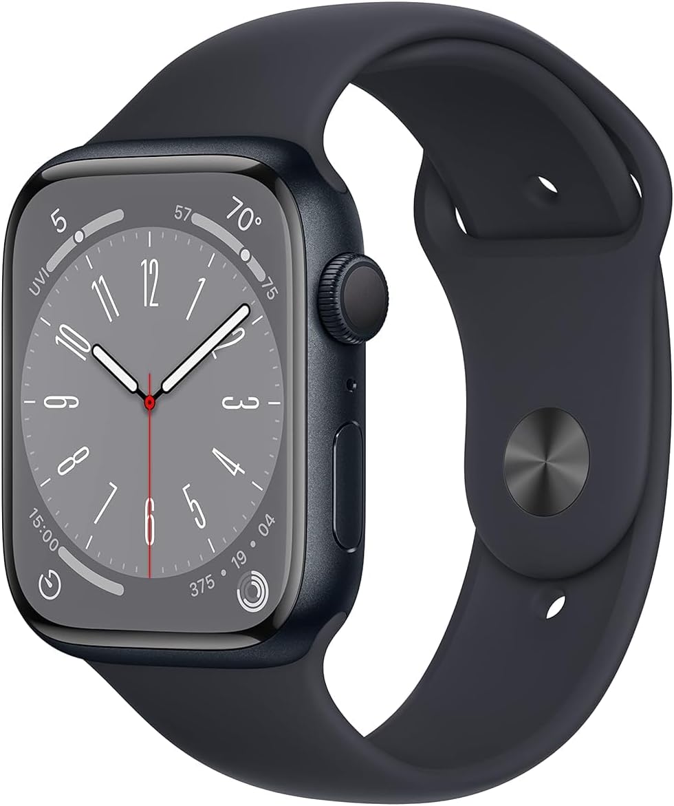 Apple Watch Series 8 GPS 45mm Midnight Aluminum Case with Midnight Sport Band - Regular, USB