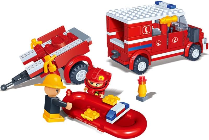 BanBao Building Blocks Fire Car and Ship Set, Multi-Color