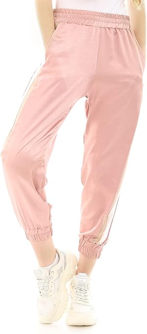 Ravin Women's Dusty Rose Side-Tape Elastic Waist Sweatpants - Style 96001