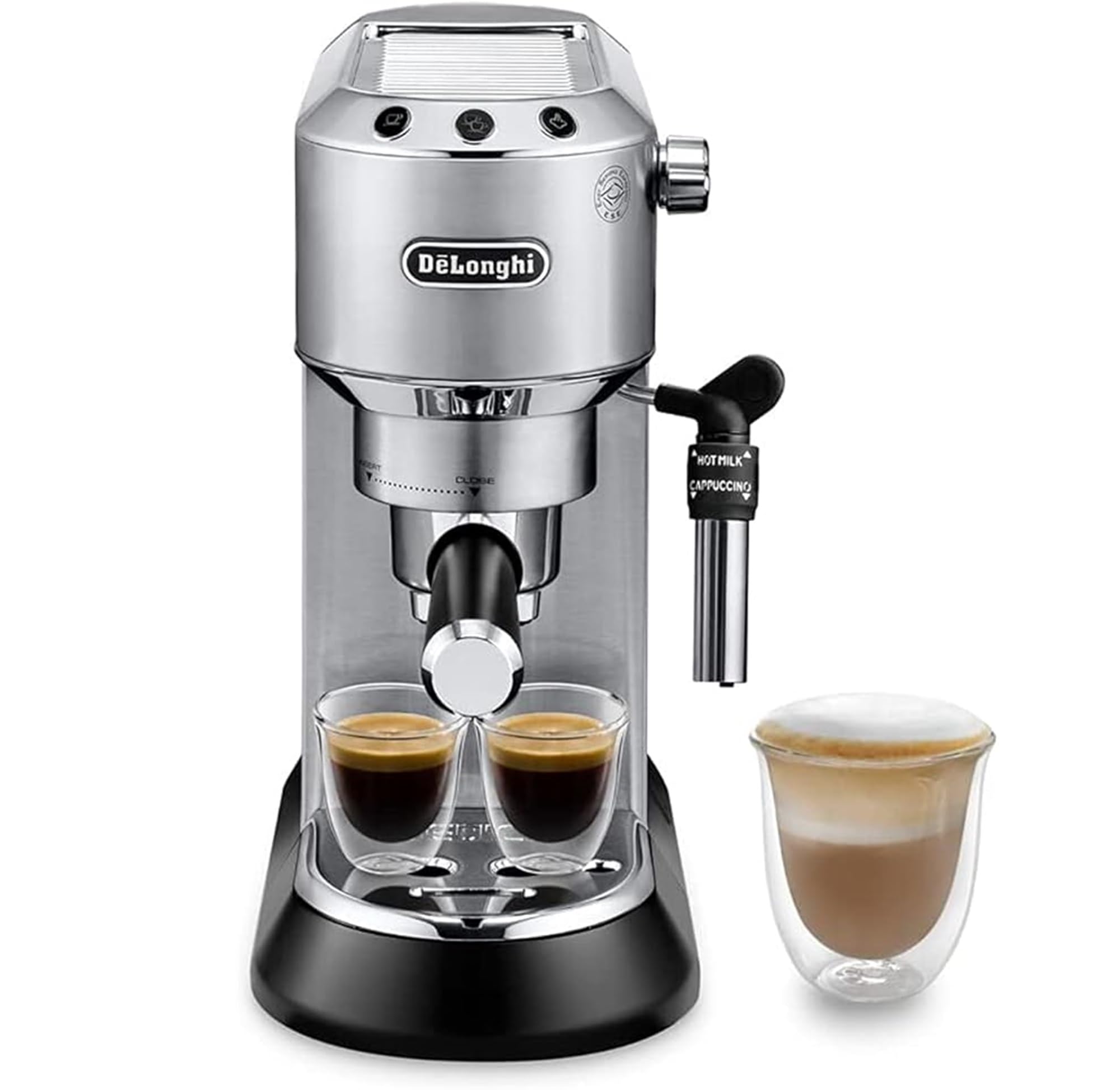 ماكينة إسبرسو من De'Longhi (اللون الفضي، موديل EC685.M).