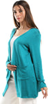 JAMILA Women's Short Cardigan with Front Pockets