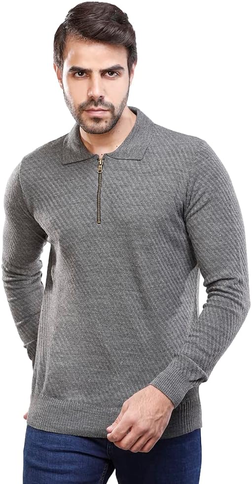 Coup Men's Sweater with Zip and Long Sleeves