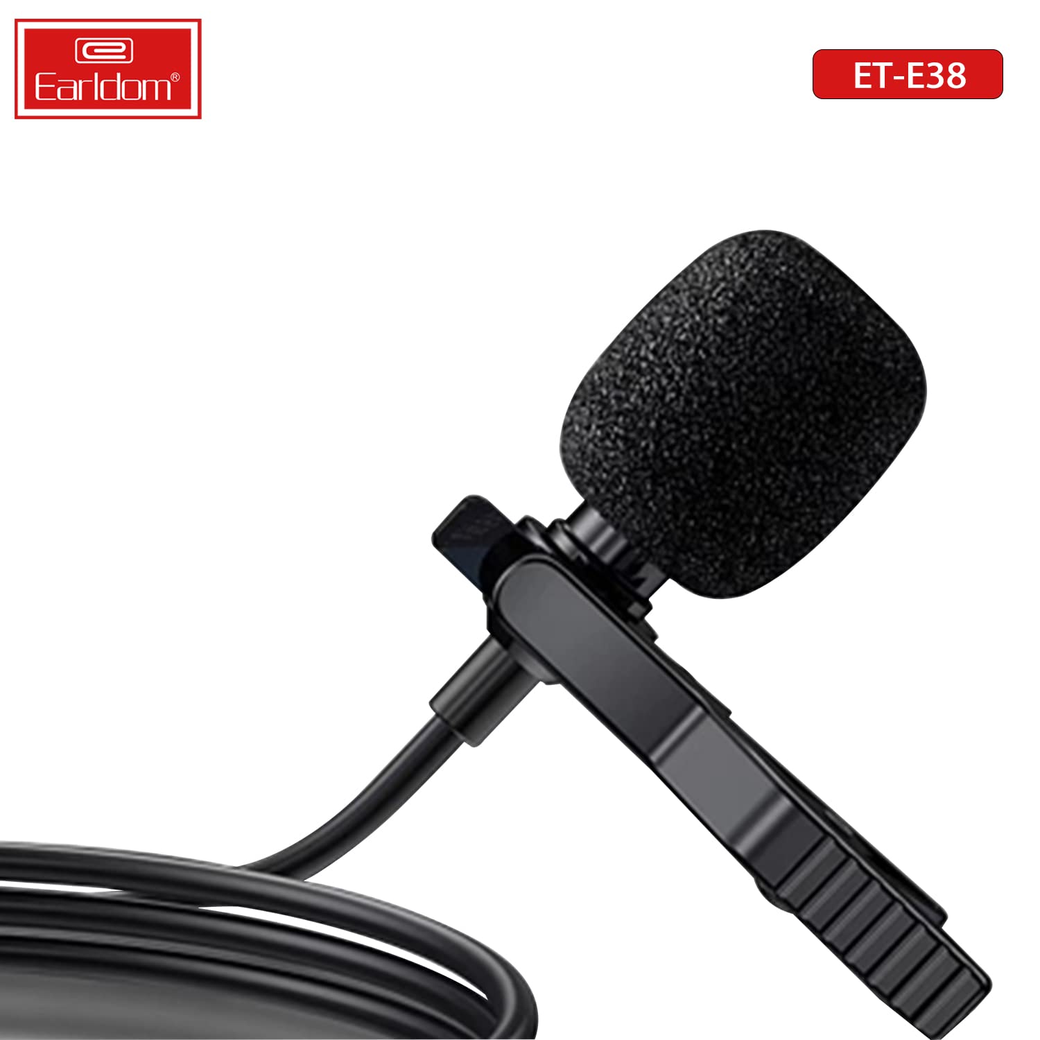 Earldom ET-E38 3.5mm Mini Microphone with Clip - Black