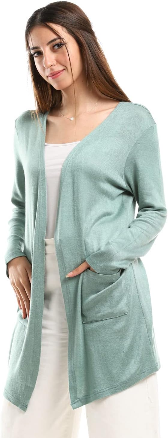 JAMILA Women's Short Cardigan with Front Pockets