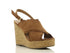 Sprox Criss Cross Strap Raffia Sole Wedge Sandals for Women - Camel