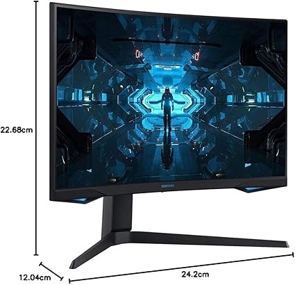 SAMSUNG 27" Odyssey G7 Series WQHD (2560x1440) Gaming Monitor, 240Hz, Curved, 1ms, HDMI, G-Sync, FreeSync Premium Pro, LC27G75TQSNXZA, Blue