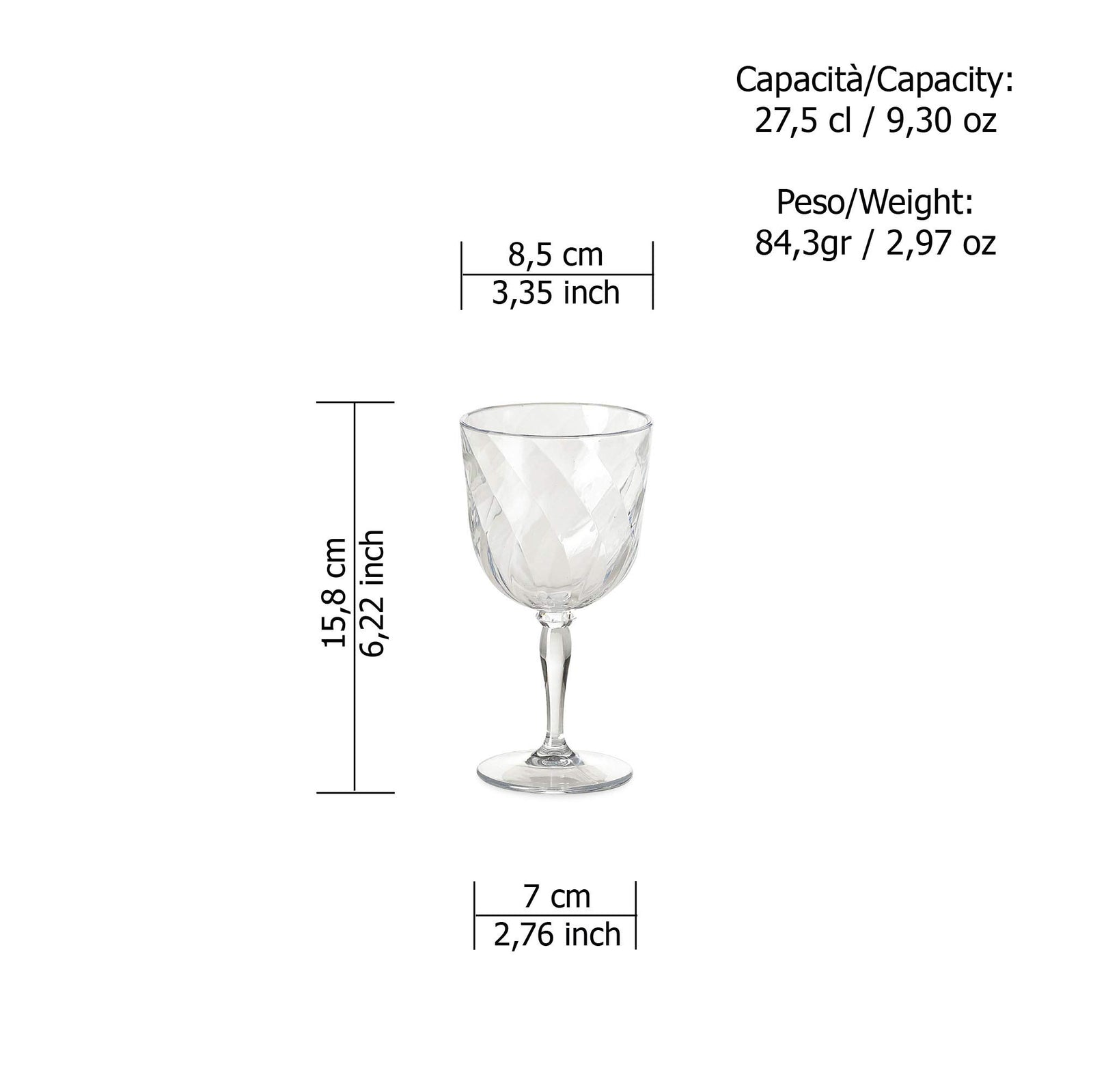 Omada Design Set of 4 Acrylic Glasses for Water and Wine