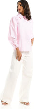 Ravin Women's Cropped Leather Button-Down Western Shirt - Pink, Size XL