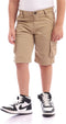 Andora Boys' Casual Khaki Gabardine Shorts with Side Pockets