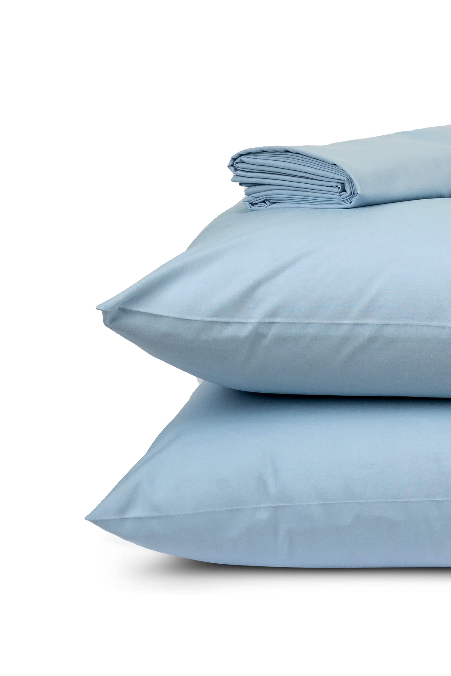 Home of Linen Flat Sheet Set - Baby Blue, Size 260 x 260 cm