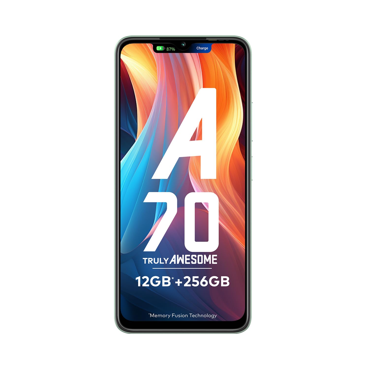 هاتف itel A70 | ذاكرة عشوائية 4+8 جيجابايت + ذاكرة داخلية 256 جيجابايت | كاميرا خلفية مزدوجة بدقة 13 ميجابكسل وكاميرا أمامية 8 ميجابكسل | بطارية بسعة 5000 مللي أمبير مع شحن Type-C | شريط ديناميكي | مستشعر بصمة جانبي | معالج ثماني النواة | اللون: أخضر فيلد