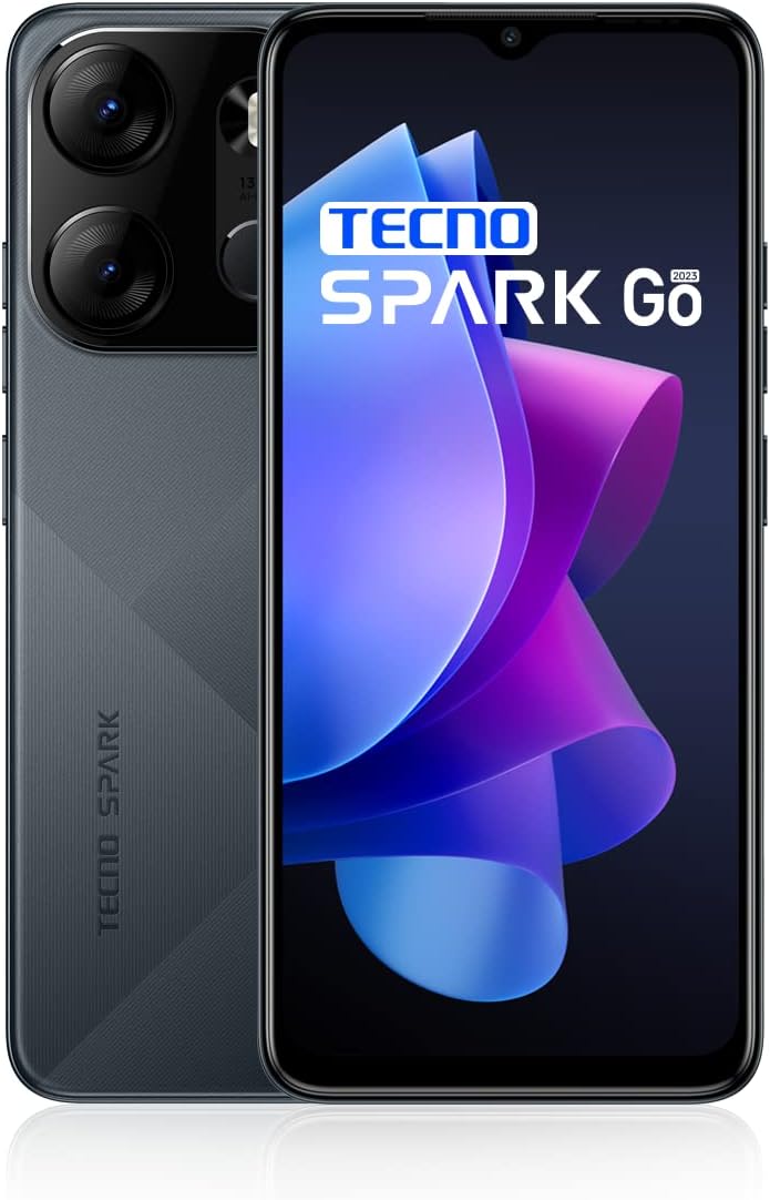 Tecno Spark Go 2023 (Endless Black, 4GB RAM, 64GB Storage) | 5000mAh Battery | 6.56" HD+ Display | 13MP Dual Rear Camera | Type-C Port