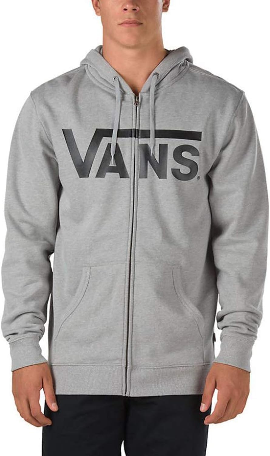 Vans Men's Classic Zip Hoodie II, Grey (Cement Heather/Black Ady)