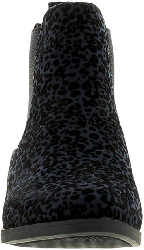 Sprox Women's Faux Suede Leopard Print Pull-On Ankle Boots with Elastic Insert