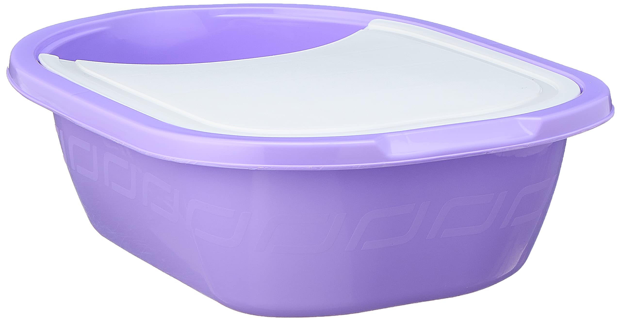 Chopping Board with Plastic Bowl for Cutting Vegetables (34.5 x 25.5 x 11 cm) - White & Mauve