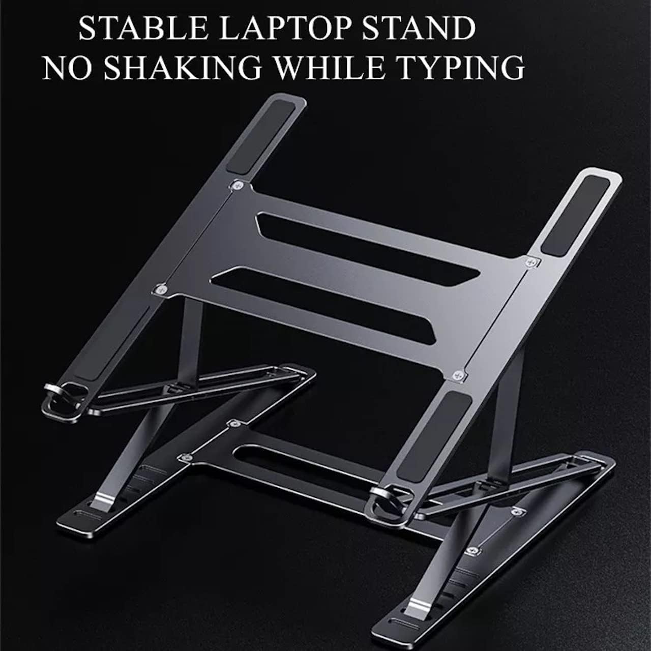 Boneruy Double-Layer Foldable Laptop Stand, Compatible with Laptops up to 17.3 inches - Silver